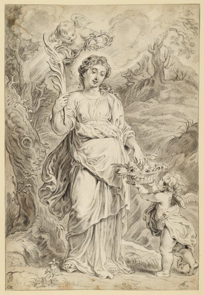Saint Dorothy Holding a Palm Branch in Her Right Hand by Abraham van Diepenbeeck