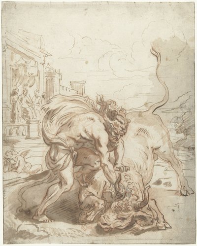 Hercules Defeats Achelous in the Form of a Bull by Abraham van Diepenbeeck