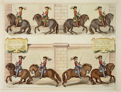 The Marquis of Newcastle on Horseback Demonstrating Dressage Steps, plate 22 from 