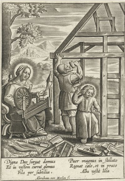 Christ Helping Joseph Build a House by Abraham van Merlen