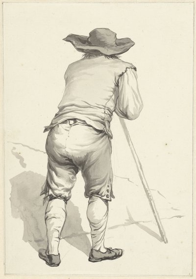 Man Leaning Forward on a Stick, Seen from the Back by Abraham van Strij (I)