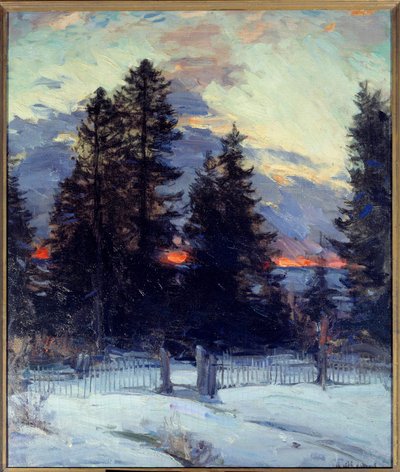 Sunset on Winter Landscape by Abram Efimovich Arkhipov