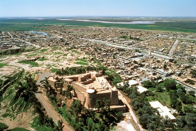 Aerial view of the town, restored by the Achaemenids after its destruction by the Assyrians by Achaemenid