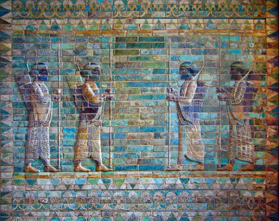 (Detail) from Frieze of Archers, Palace of Darius I, Susa, Iran, c.510 BC by Achaemenid