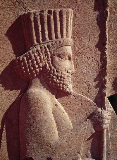 Detail (Persian soldier, from the relief frieze on the East stairway to the Apadana) by Achaemenid