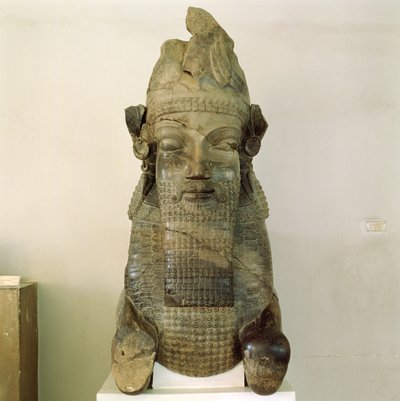 Human-headed capital, from the Tripylon, Persepolis, Iran, 500-480 BC by Achaemenid