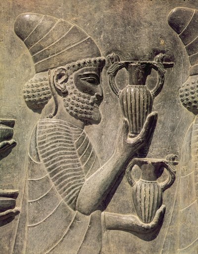 Phoenician Carrying Two Vases as an Offering, Detail of the Relief Frieze on the East Stairway to the Apadana, Achaemenian Period, c.515 BC by Achaemenid