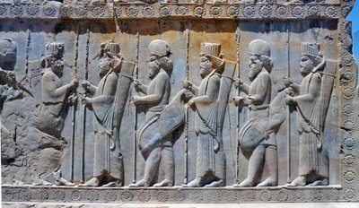 Wall Carving Depicting the Royal Guard, Tachara, Persepolis, c.6th-5th Century BC by Achaemenid