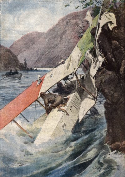A Dramatic Reconnaissance Flight by Achille Beltrame