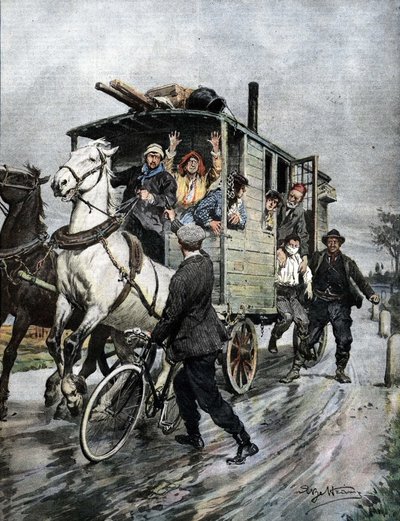 A Young Boy Abducted by a Group of Gypsies by Achille Beltrame