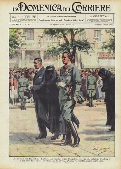 At the Funeral of Chancellor Dollfuss by Achille Beltrame