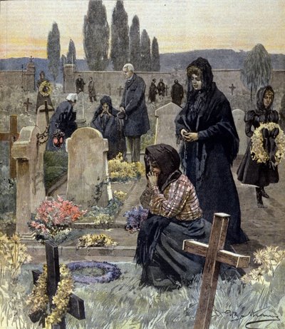 All Saints in Italy in 1899. Illustration by Achille Beltrame by Achille Beltrame