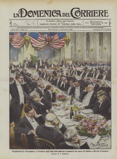 Modern Life Attitudes, the President of the United States Speaks at a Banquet by Achille Beltrame