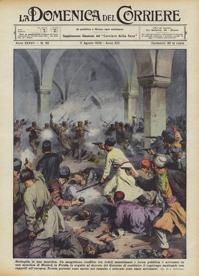 Battle in a Mosque by Achille Beltrame
