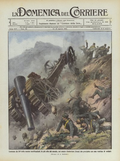 149 Cannon of Our Fortifications, the Highest in the World, on Mount Chaberton by Achille Beltrame