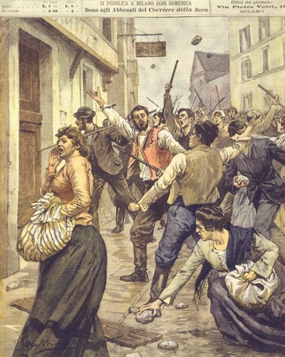 Cover Illustration of Anti-Semitic Uprisings in Moravia by Achille Beltrame
