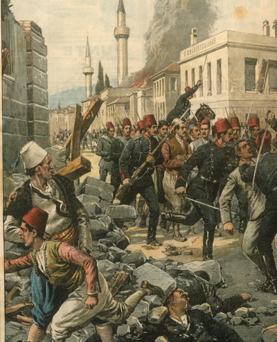 Cover Illustration of Bulgarians Invading Thessaloniki by Achille Beltrame