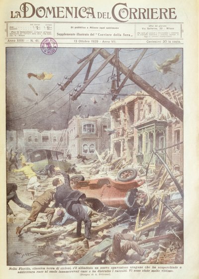 Cover Illustration of Hurricane in Florida by Achille Beltrame