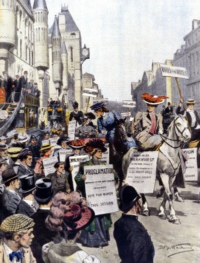 Demonstrations in London in September 1908 by Achille Beltrame