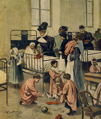 Distribution of Christmas Gifts to Poor Children in Hospital by Achille Beltrame