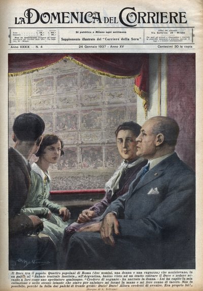 Duce Benito Mussolini, head of the fascist government, at the 