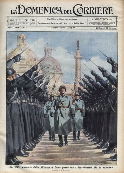 Duke Benito Mussolini reviews the 