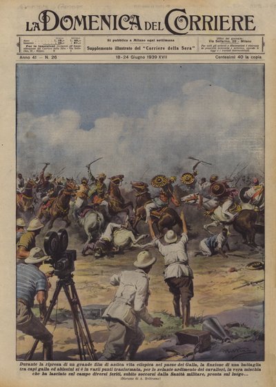 During the Filming of a Great Movie of Ancient Ethiopian Life in the Land of the Galla, the Fiction by Achille Beltrame