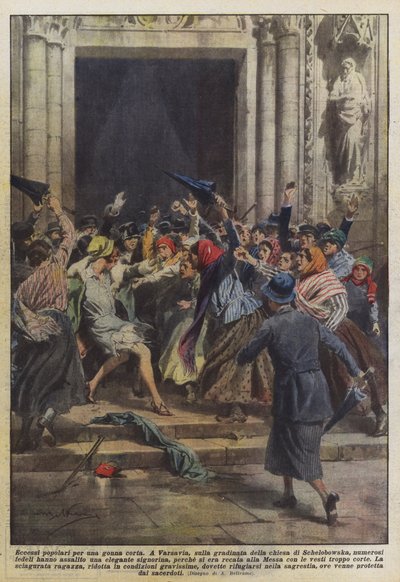 Popular excesses over a short skirt by Achille Beltrame