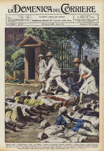 Episodes of civil disobedience in India by Achille Beltrame