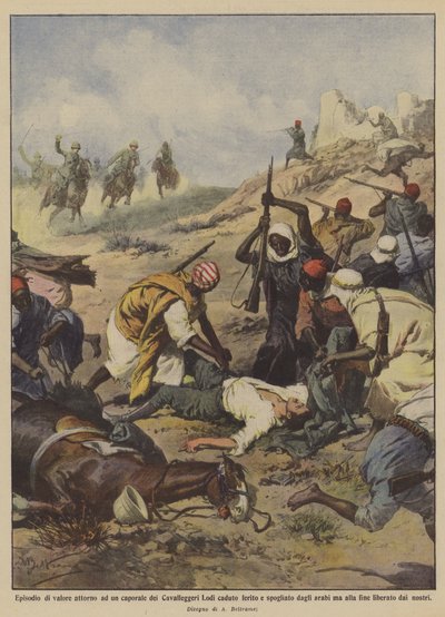 Episode of Valor Around a Corporal of the Lodi Cavalrymen Fallen Wounded and Stripped by Achille Beltrame