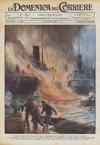 Flames on the Danube by Achille Beltrame