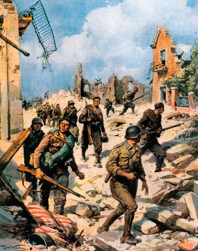 Fighting in Teruel during Spanish Civil War by Achille Beltrame