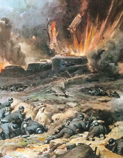 France, Maginot Line, illustration from 