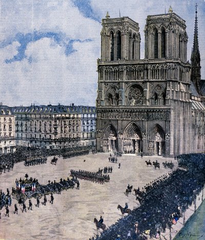 Funeral of Felix Faure at Notre Dame Cathedral in Paris in 1899 Illustration by Achille Beltrame by Achille Beltrame