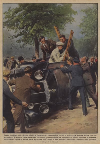 Serious Accident to the Queen Mother of England by Achille Beltrame