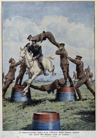 Horse Jumping: English Hussars at the London Tournament Trials by Achille Beltrame