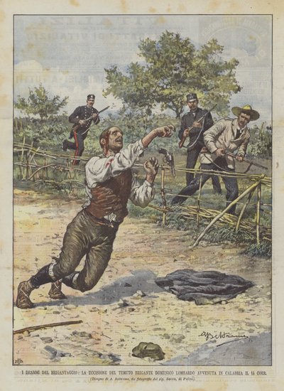 The Dramas of Banditry, The Killing of the Feared Bandit Domenico Lombardo in Calabria on the 14th by Achille Beltrame