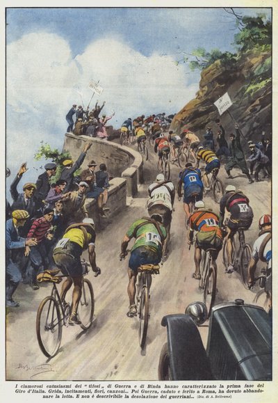 The Enthusiastic Cheers of Guerra and Binda Fans Characterized the First Phase of the Giro d