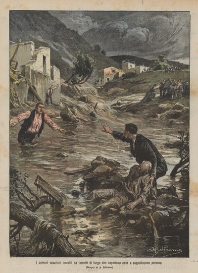 Vesuvian municipalities hit by torrents of mud that carry away houses and bury people by Achille Beltrame