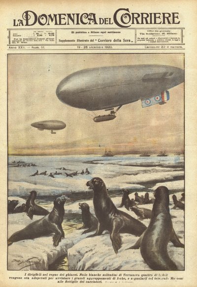 Airships in the Kingdom of Ice by Achille Beltrame