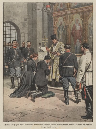The Dramas in Russian Prisons, Revolutionaries Marrying to Avoid Forced Labor Sentences by Achille Beltrame