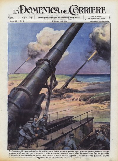 The Gigantic German Cannons on the Channel Coast by Achille Beltrame