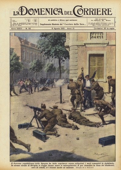 The Republican Government of Spain suppressed the communist uprisings in Andalusia without hesitation by Achille Beltrame