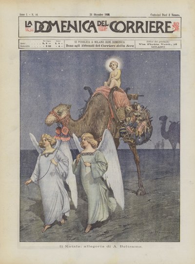Christmas, Allegory by A. Beltrame by Achille Beltrame