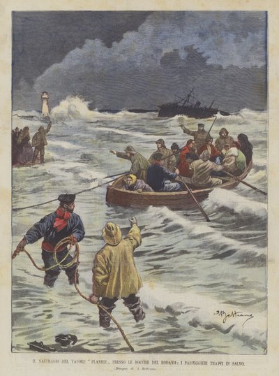 The Shipwreck of the Steamer Planier Near the Mouths of the Rhone, The Passengers Rescued by Achille Beltrame