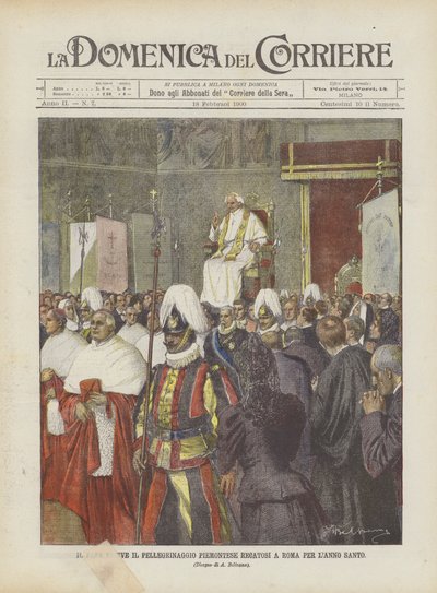 The Pope Receives the Piedmontese Pilgrimage to Rome for the Holy Year by Achille Beltrame