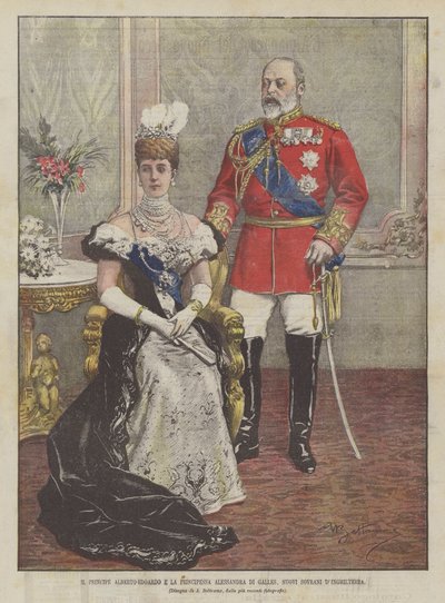 Prince Albert Edward and Princess Alexandra of Wales, New Sovereigns of England by Achille Beltrame