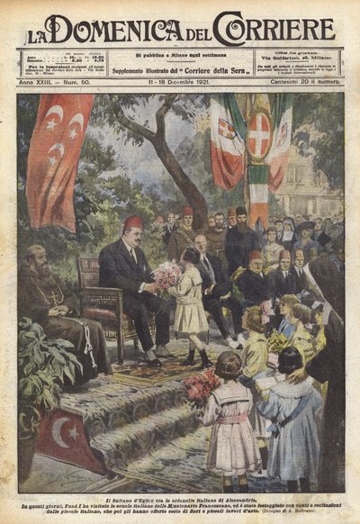 The Sultan of Egypt Among the Italian Orphans of Alexandria by Achille Beltrame