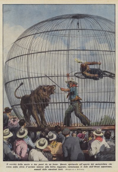 The Circle of Death a Few Steps from a Lion by Achille Beltrame
