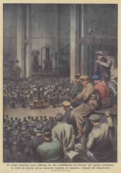 The First Concert in the Workshops by Achille Beltrame